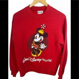 Women's Vintage Walt Disney World Minnie Mouse Sweatshirt Red Small